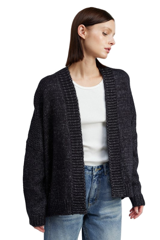 EMORY PARK OVERSIZED CARDIGAN - Charcoal - Side View