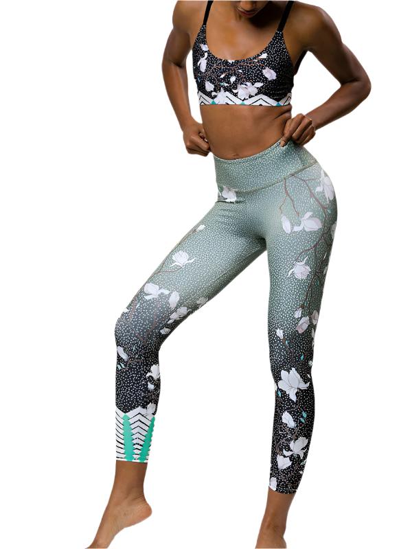 Onzie Hot Yoga High Rise Graphic Legging - Blossom - Front View