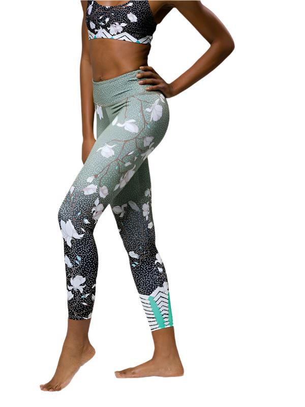 Onzie Hot Yoga High Rise Graphic Legging - Blossom - Side View