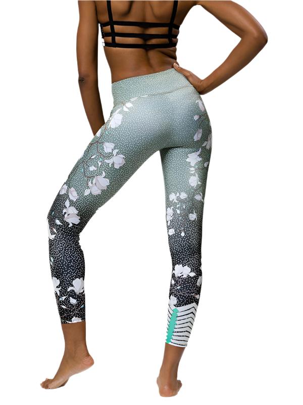 Onzie Hot Yoga High Rise Graphic Legging - Blossom - Back View