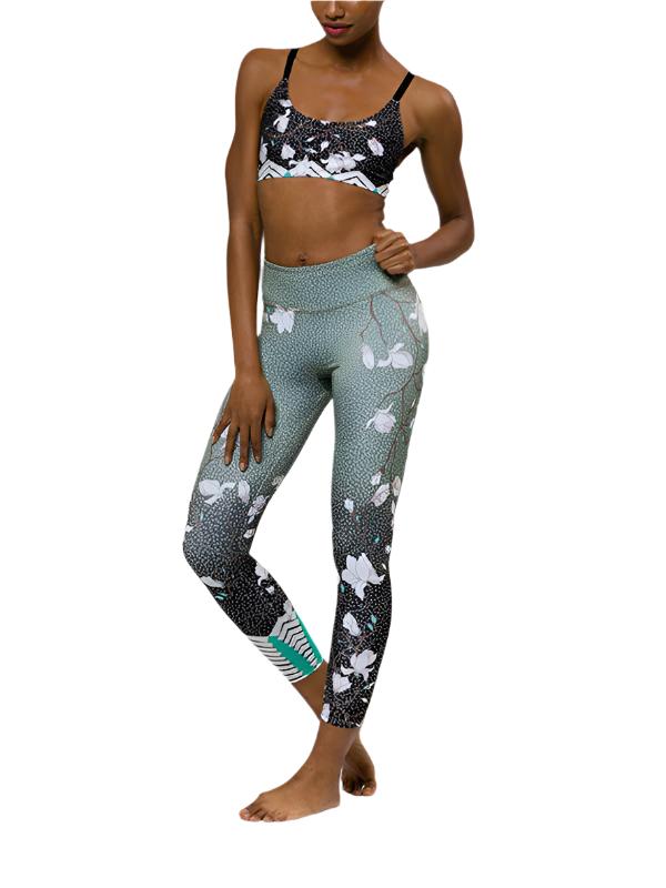 Onzie Hot Yoga High Rise Graphic Legging - Blossom - Front Side View