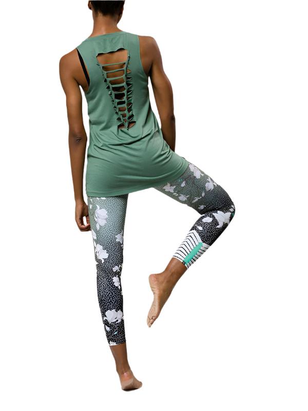 Onzie Hot Yoga High Rise Graphic Legging - Blossom - Back Full View