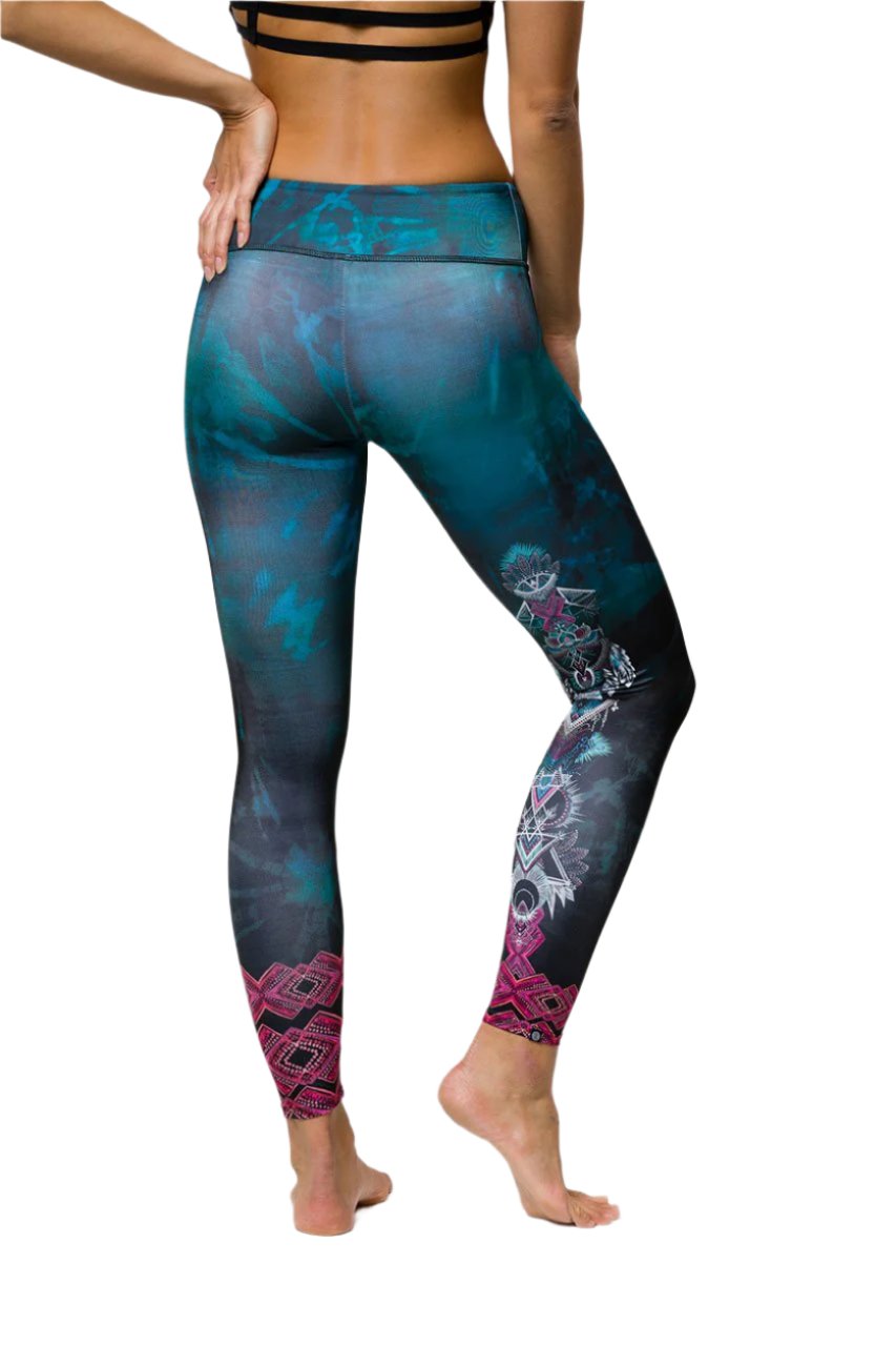 Onzie Hot Yoga High Rise Graphic Legging - Mystic - Back View