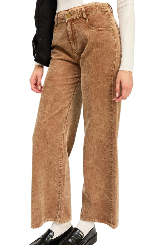 EMORY PARK DISTRESSED CORDUROY PANTS - Sepia - Side View