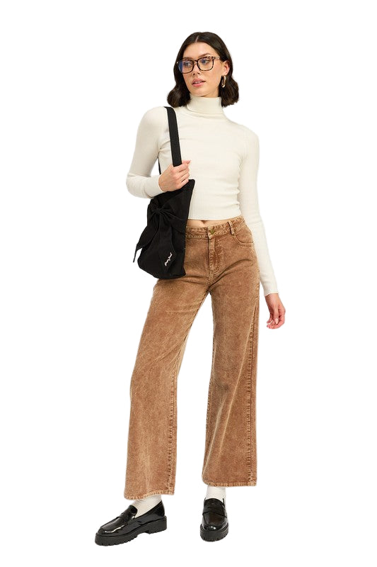 EMORY PARK DISTRESSED CORDUROY PANTS - Sepia - Front Full View