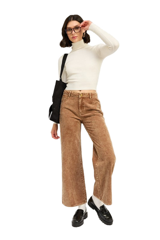 EMORY PARK DISTRESSED CORDUROY PANTS - Sepia - Front Full View