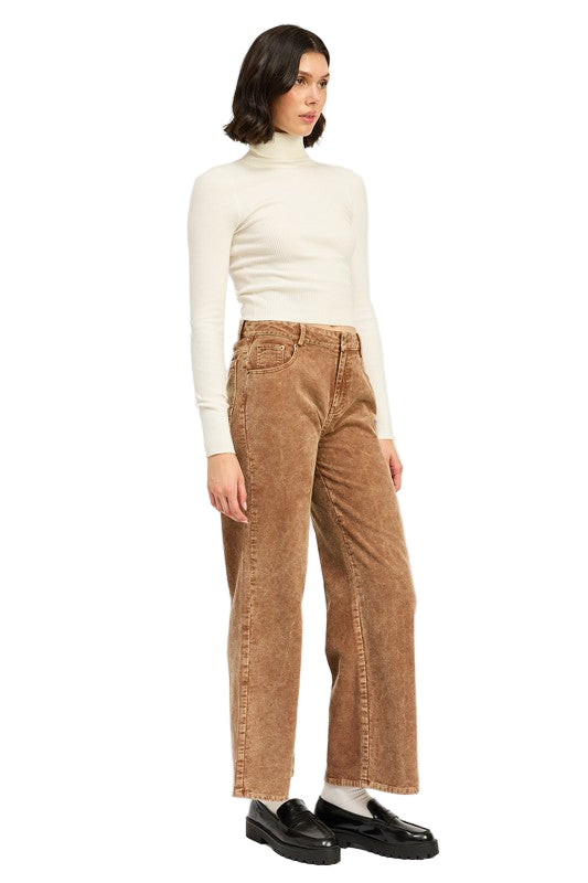 EMORY PARK DISTRESSED CORDUROY PANTS - Sepia - Side Full View
