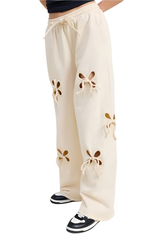 Emory Park FRENCH TERRY PANTS - Ivory - Side View