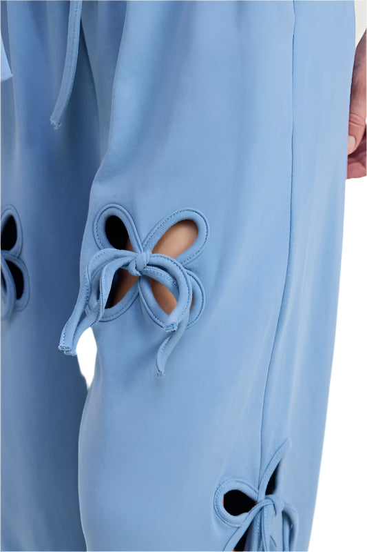 Emory Park FRENCH TERRY PANTS - Dusty Blue - Rear View