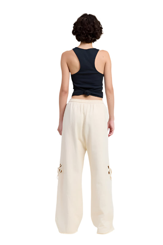 Emory Park FRENCH TERRY PANTS - Ivory - Back View