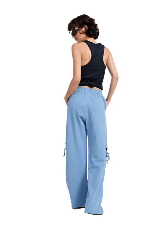 Emory Park FRENCH TERRY PANTS - Dusty Blue - Back Full View