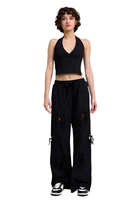 Emory Park FRENCH TERRY PANTS - Black - Front Full View