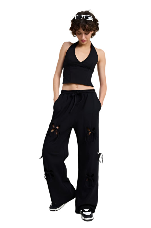 Emory Park FRENCH TERRY PANTS - Black - Front Full View