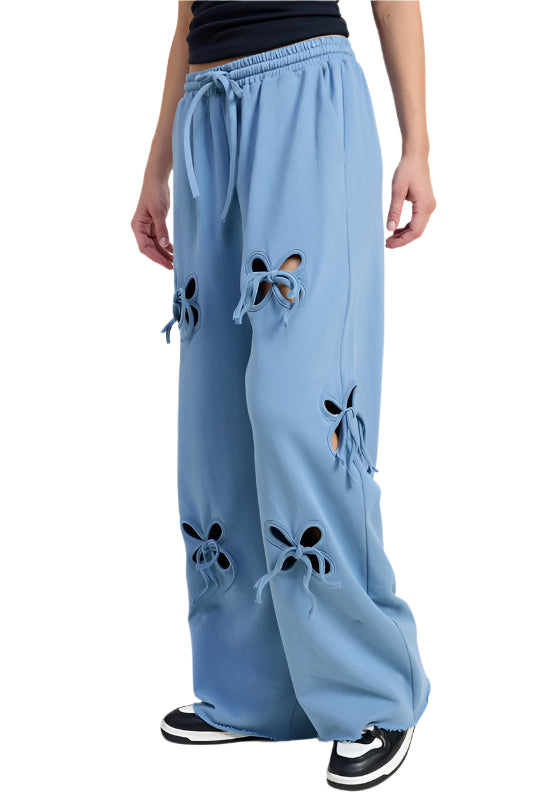 Emory Park FRENCH TERRY PANTS - Dusty Blue - Side View