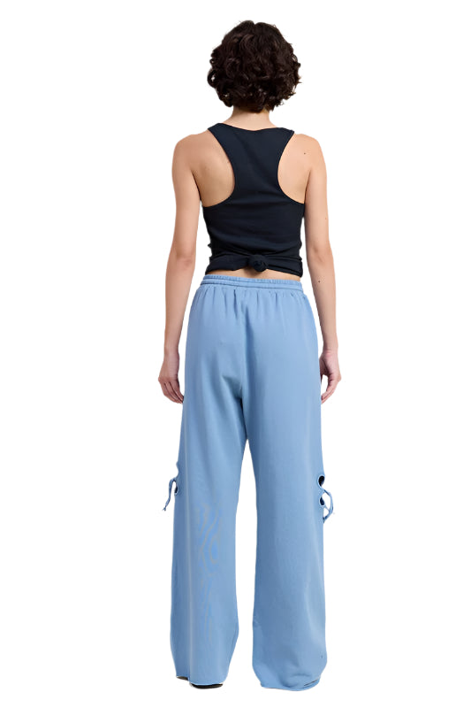 Emory Park FRENCH TERRY PANTS - Dusty Blue - Back Full View2