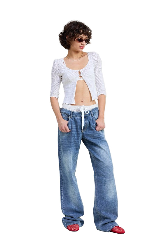 EMORY PARK LOW RISE DENIM JEAN - Denim - Front Full View