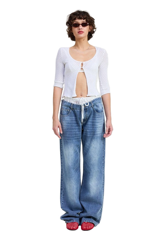 EMORY PARK LOW RISE DENIM JEAN - Denim - Front Full View