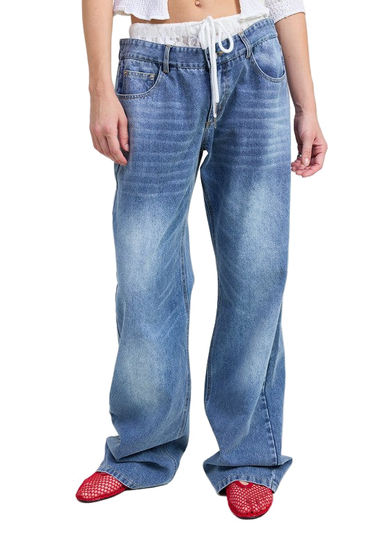 EMORY PARK LOW RISE DENIM JEAN - Denim - Front View