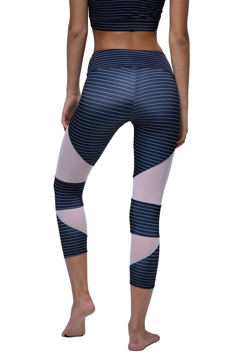 Onzie Hot Yoga Cut Out Capri 270 - Stripe - Back View