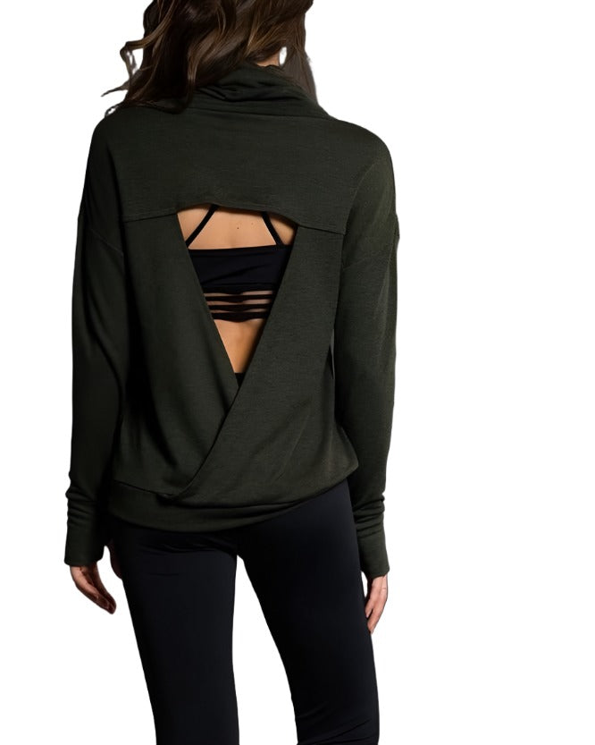 Onzie Hot Yoga Wear Tulip Back Cowl Neck 618