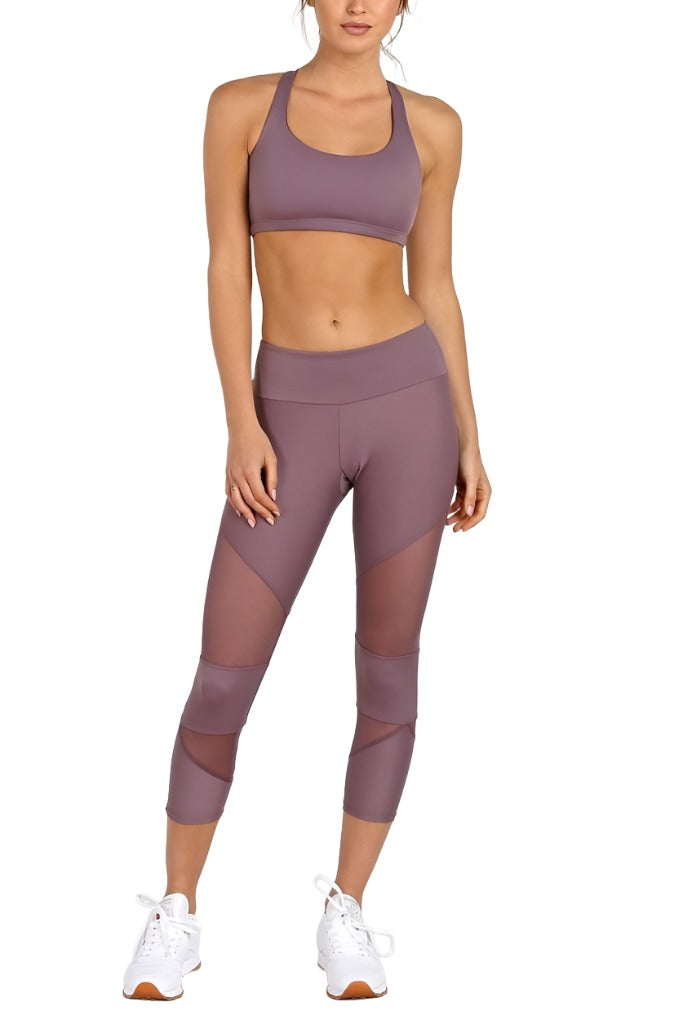 Onzie Hot Yoga Cut Out Capri 270 - Purple Haze - Front Full View