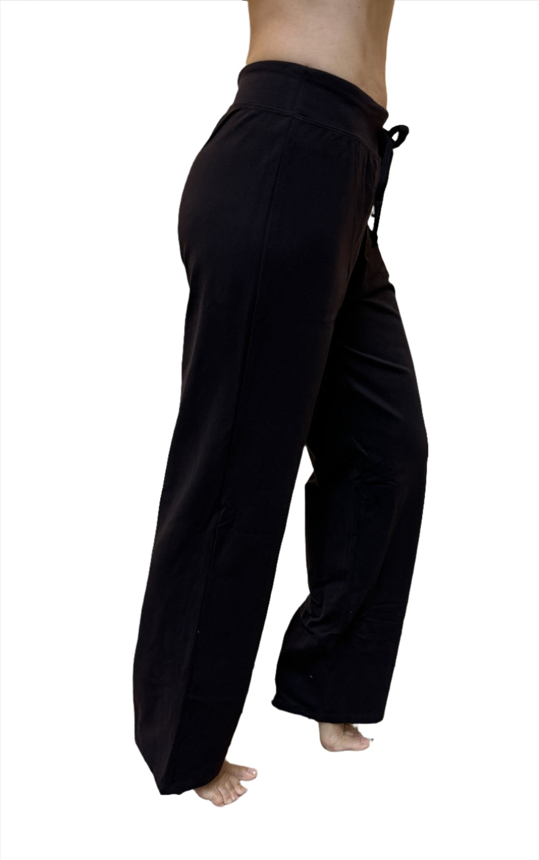 Loose One Step Ahead Pants with Drawstring in Chocolate