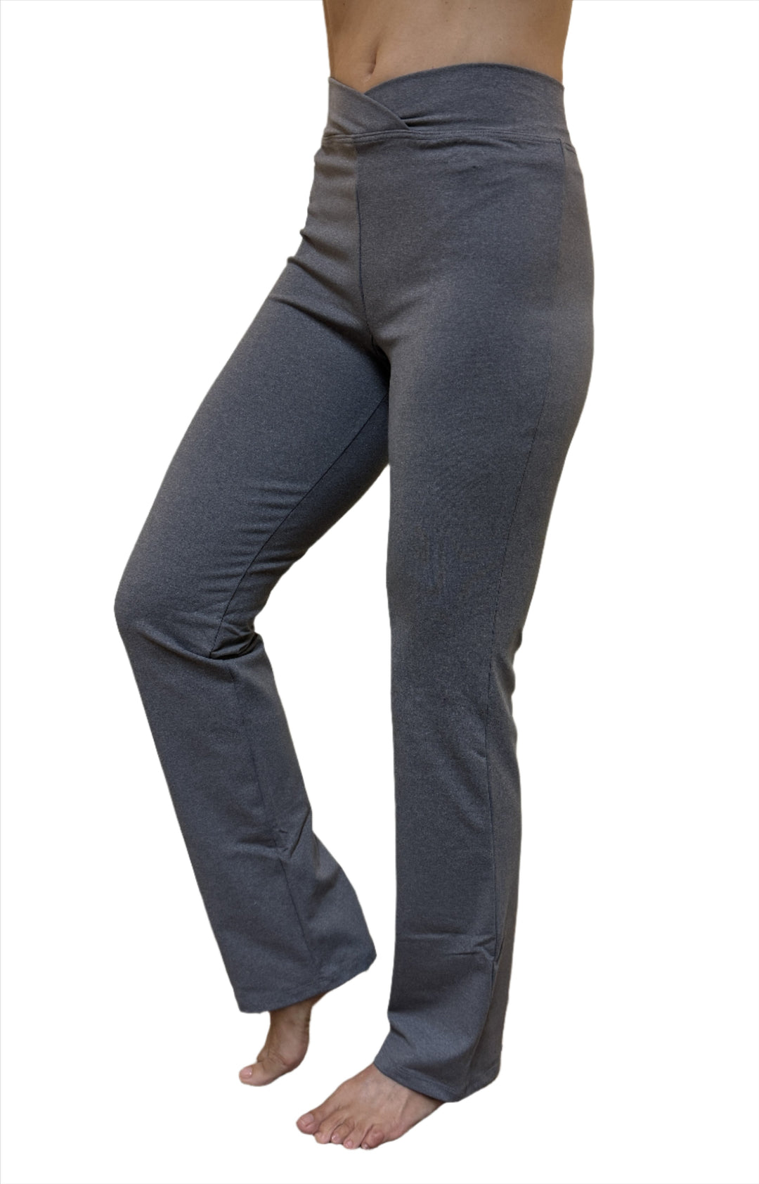 V front Boot Cut Pant From One Step Ahead Heather Grey
