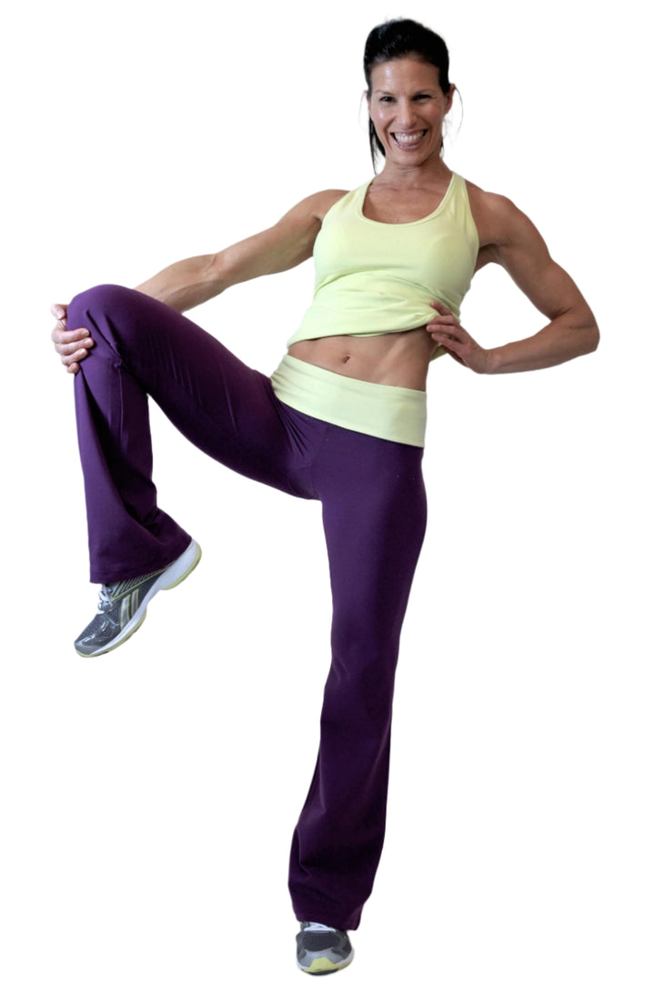 One Step Ahead Brushed Supplex Roll Down Contrast Waist Bootcut Pant 261 C