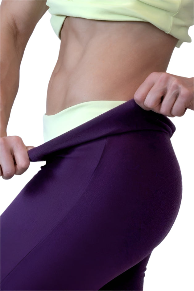 One Step Ahead Brushed Supplex Roll Down Contrast Waist Bootcut Pant 261 C