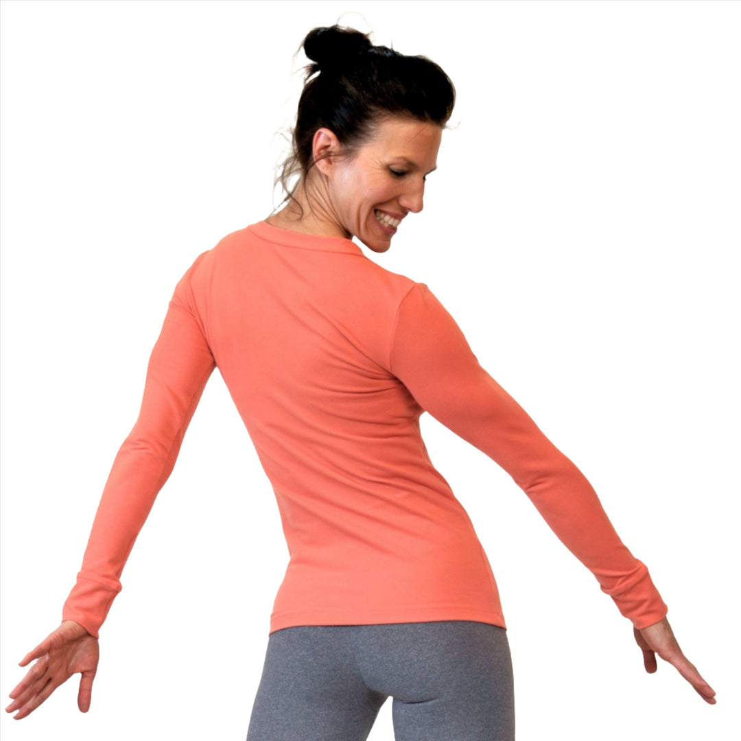 One Step Ahead Brushed Supplex V Neck Long Sleeve Top