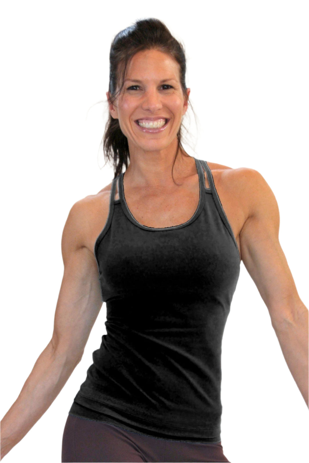 One Step Ahead Brushed TACTEL Double Strap Cami - Front View