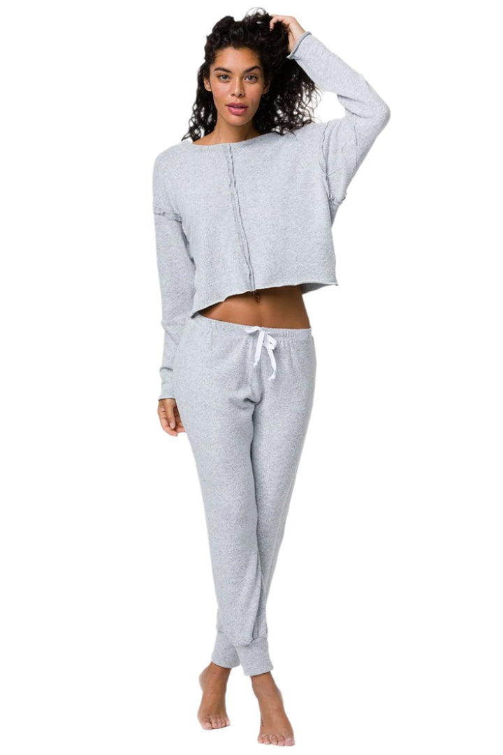 Onzie Flow Weekend Pullover - Heather Grey - Front Full View