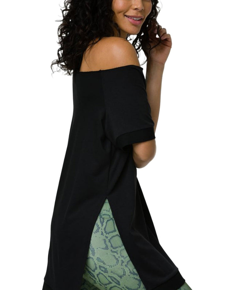 Onzie Flow Yoga Split Sweatshirt 3745 - Black - Side View
