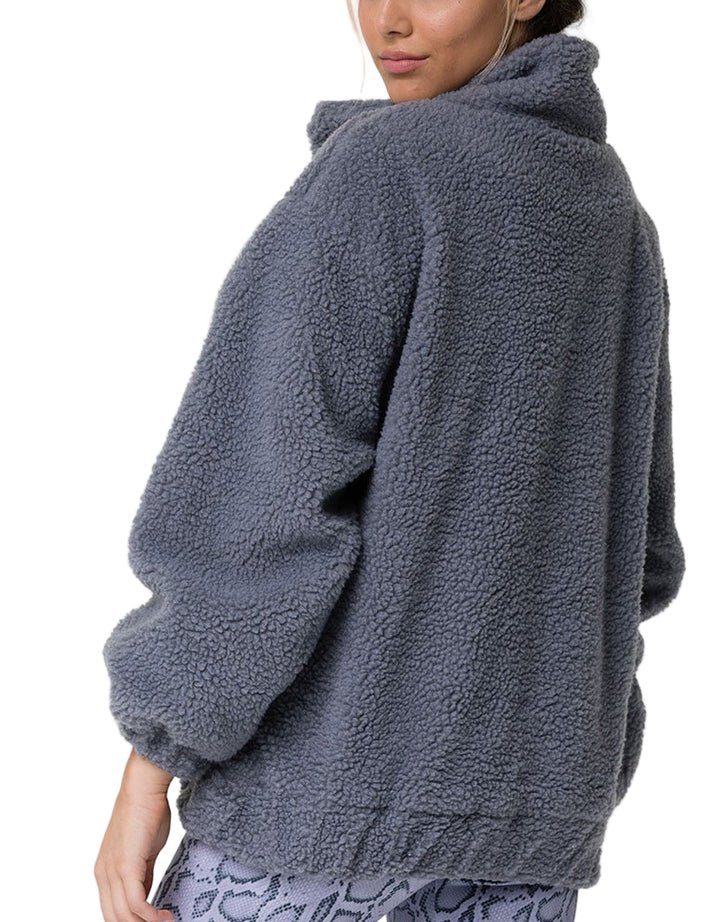 Onzie Teddy Jacket - Jean - Back Side View