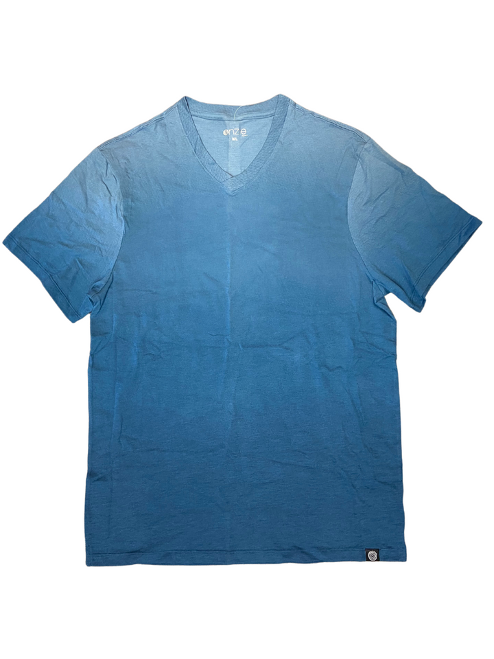 Onzie Yoga Mens Ombre V-Neck Tee Shirt 707 Black