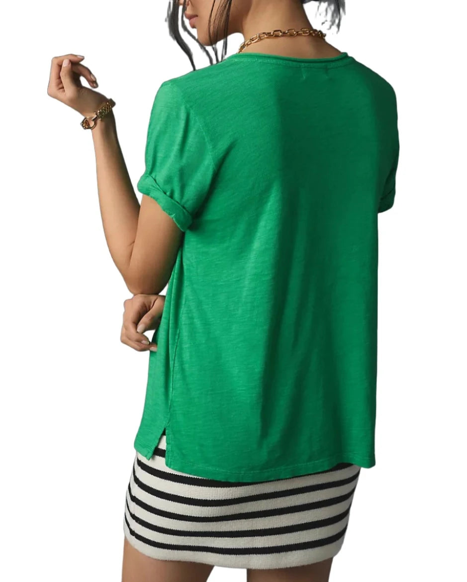 TLA Kelly Green V Neck Tee rear shot