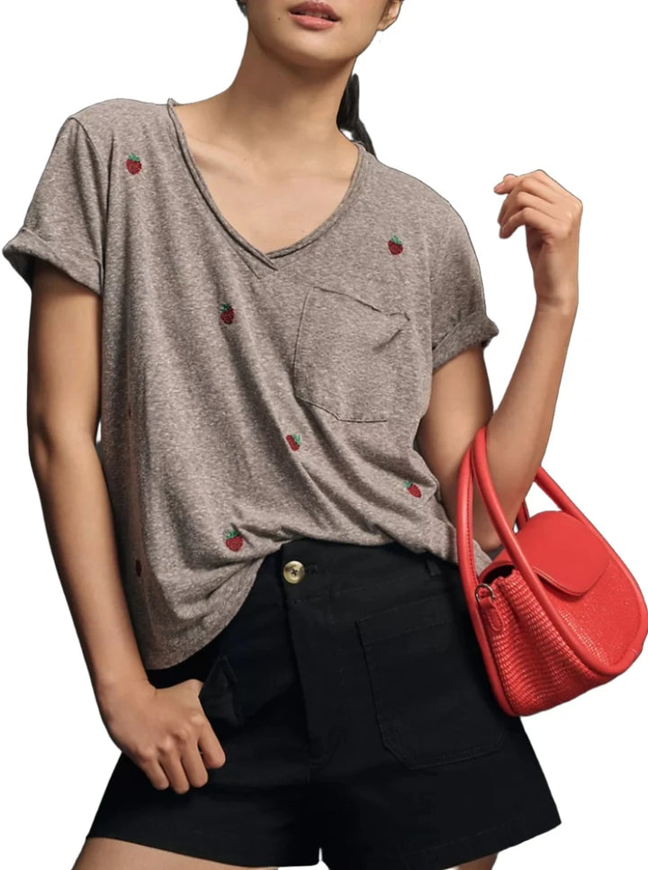 Pocket Tee TLA with Strawberries
