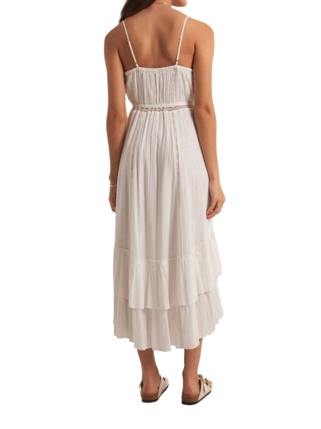 Z Supply Rose Maxi Dress - White - Back View