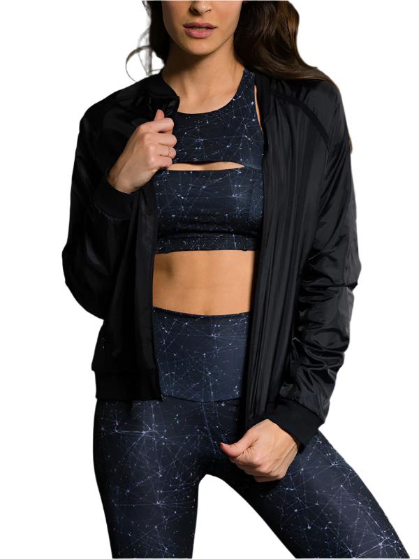Onzie Flow Bomber Jacket 615 - Black - Front View