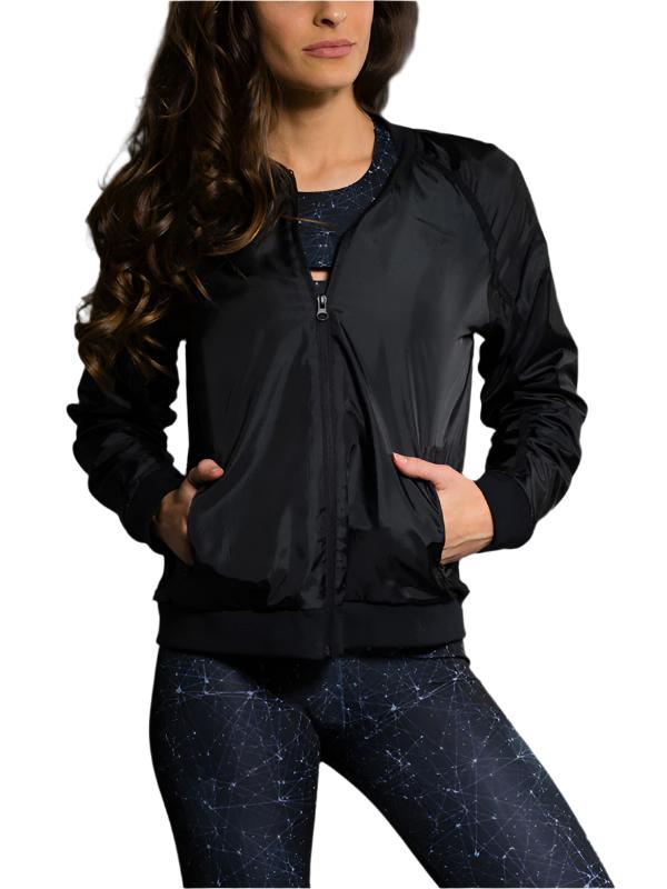 Onzie Flow Bomber Jacket 615 - Black - Front View