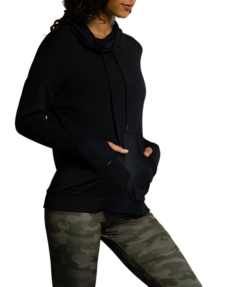 Onzie Hot Yoga Wear Tulip Back Cowl Neck 618 -  Black - 