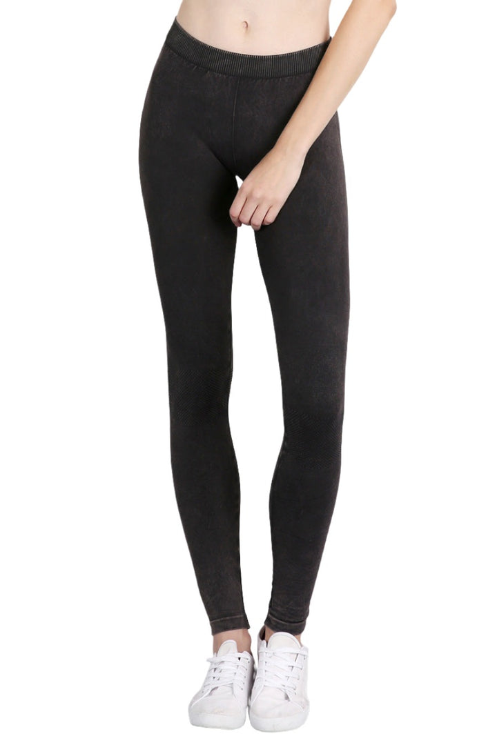 NikiBiki Vintage Knee Checker Legging - Vintage Charcoal - Front View