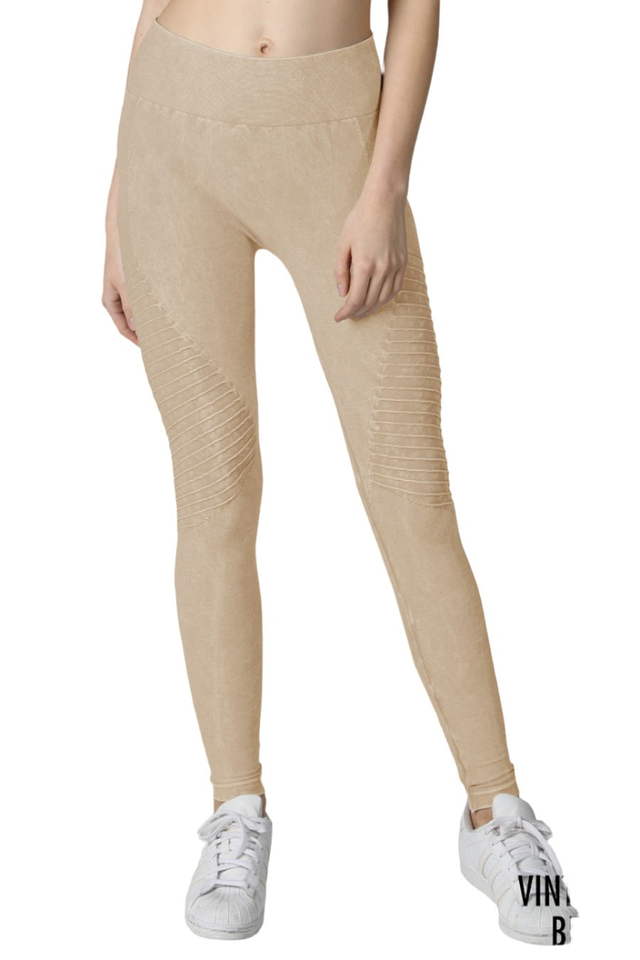 NikiBiki New Biker Seamless Jegging - Vintage Beige - Front View