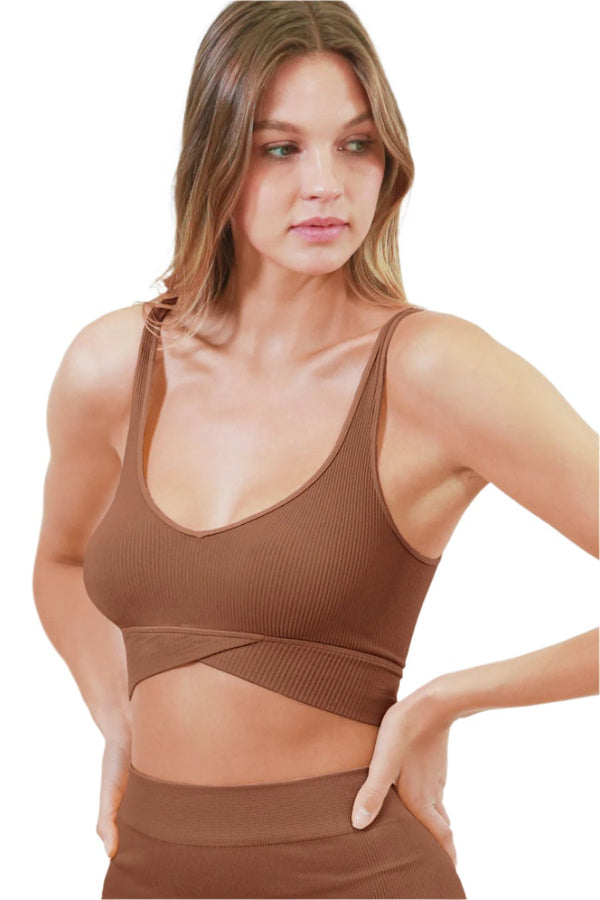 NikiBiki Ribbed Crossover Bra Top NS8116