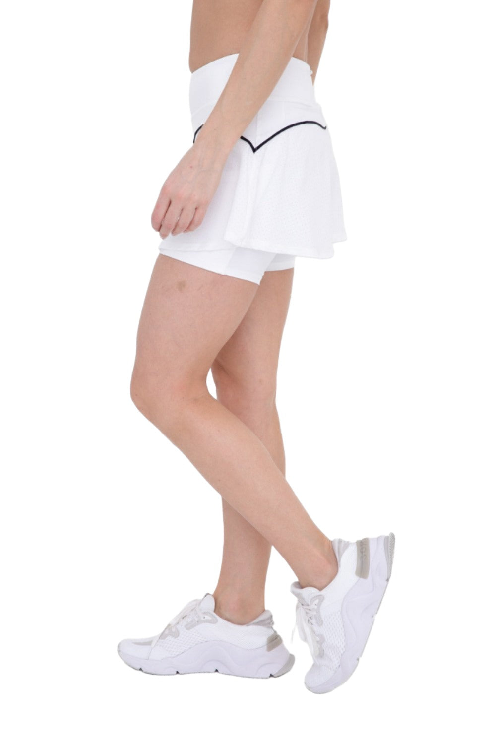 Mono B GREEN - Wavelength Tennis Skort AP-A0433 - Black - Side View
