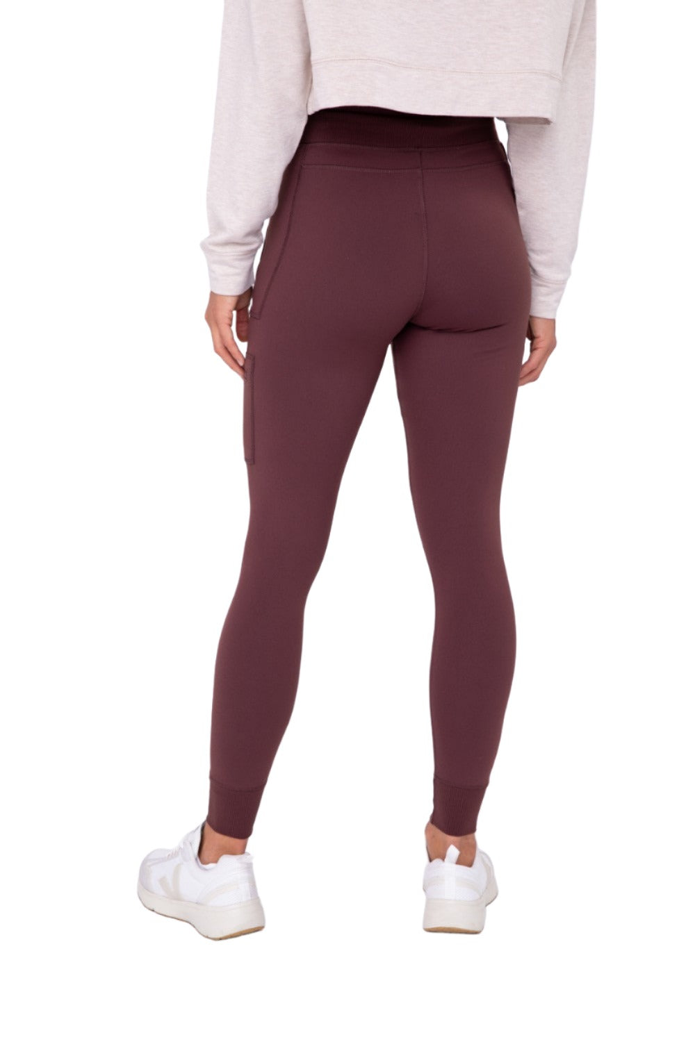 Mono B Fitted Cargo Pant AP1748 and Plus - Burgundy - Back View