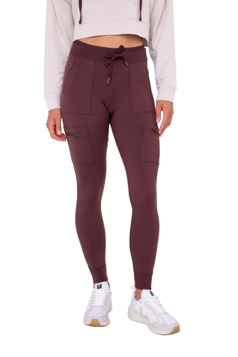 Mono B Fitted Cargo Pant AP1748 and Plus - Burgundy - Front View