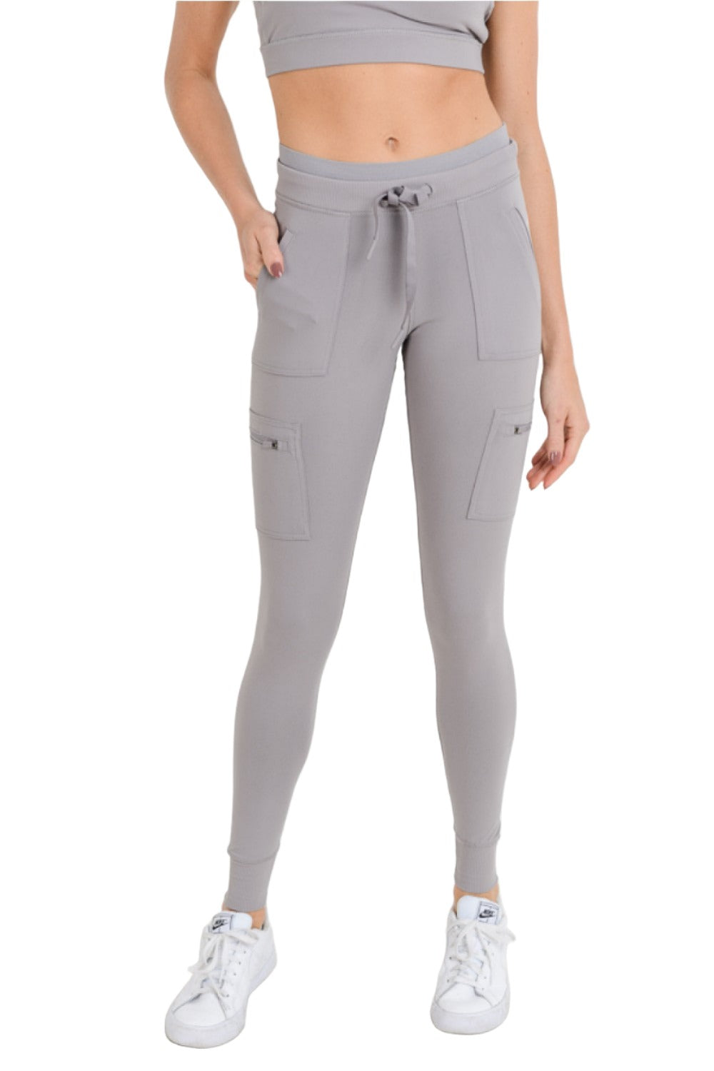 Mono B Fitted Cargo Pant AP1748 and Plus - Mauve 9 - Front View