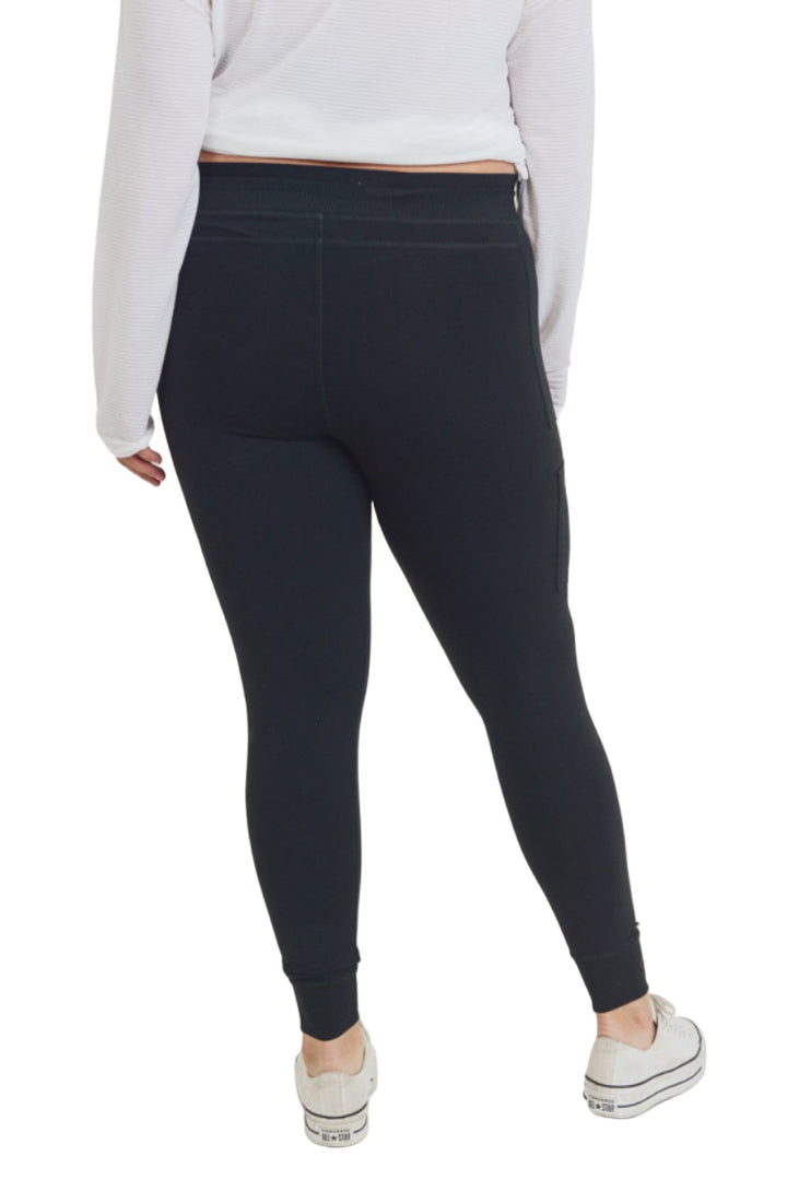 Mono B Fitted Cargo Pant AP1748 and Plus - Black - Back View