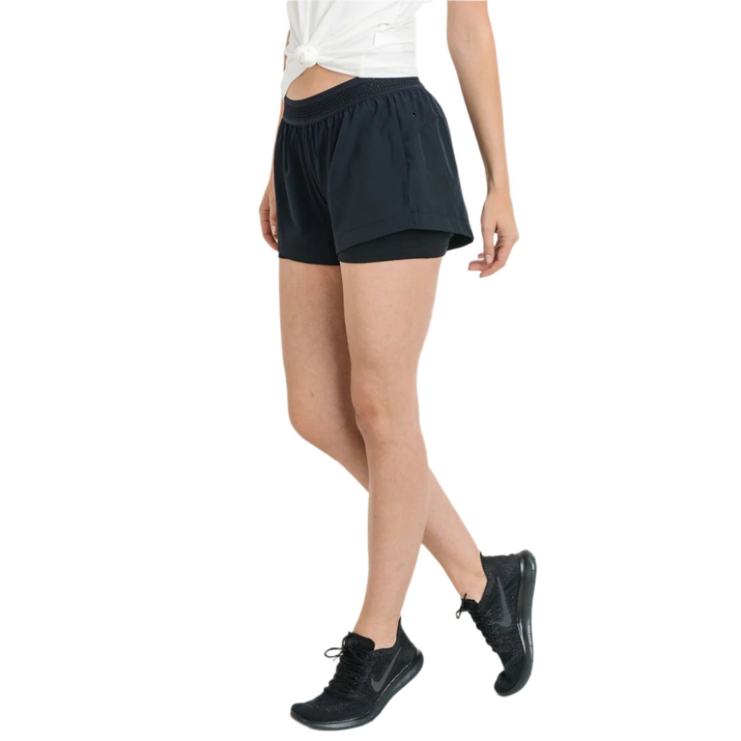 Mono B Running Shorts with shorts - Black - Side View
